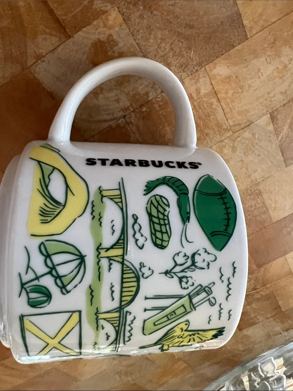 Starbucks Alabama State Green and Yellow Ceramic Coffee Mug